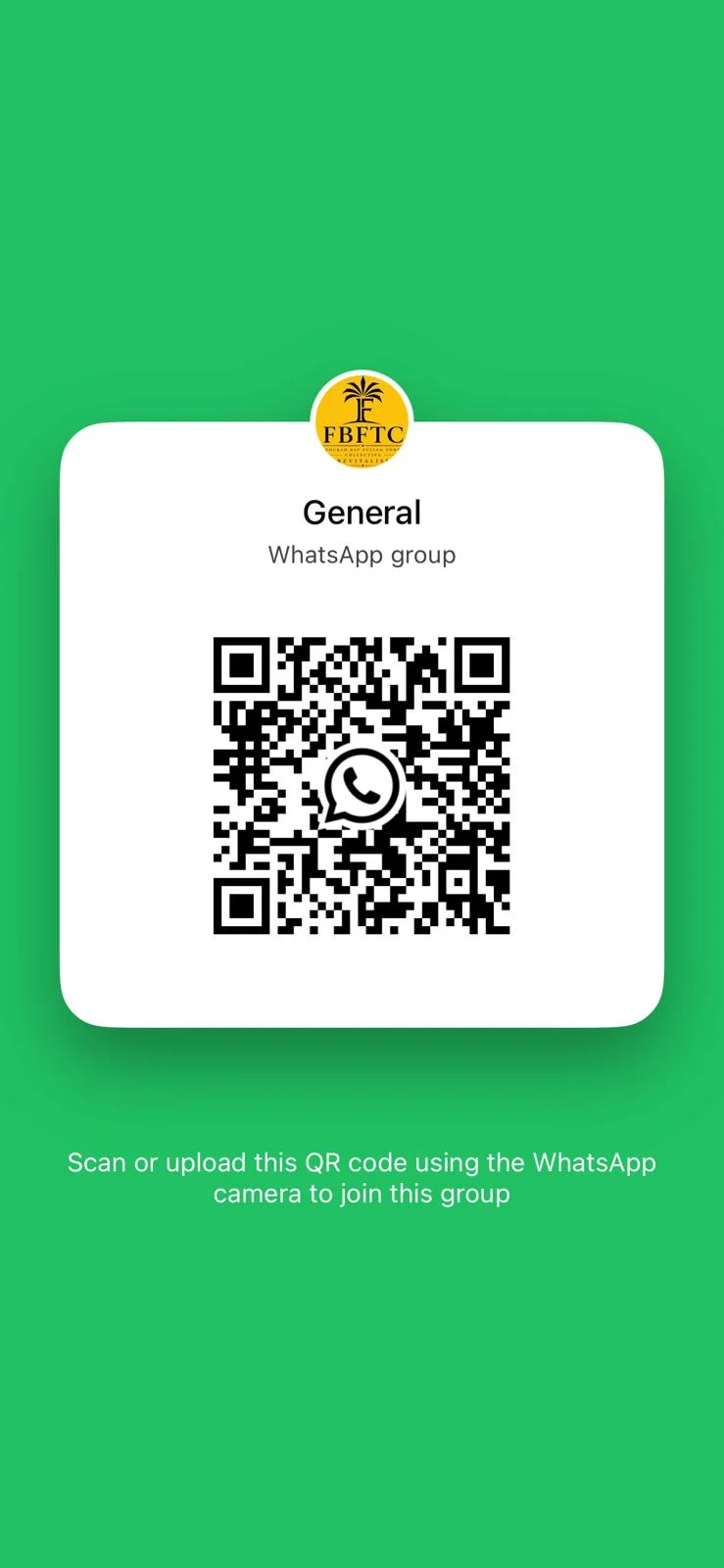 QR code to join the FBFTC General WhatsApp group